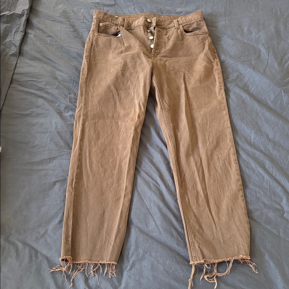 GAP high rise cheeky straight brown jeans